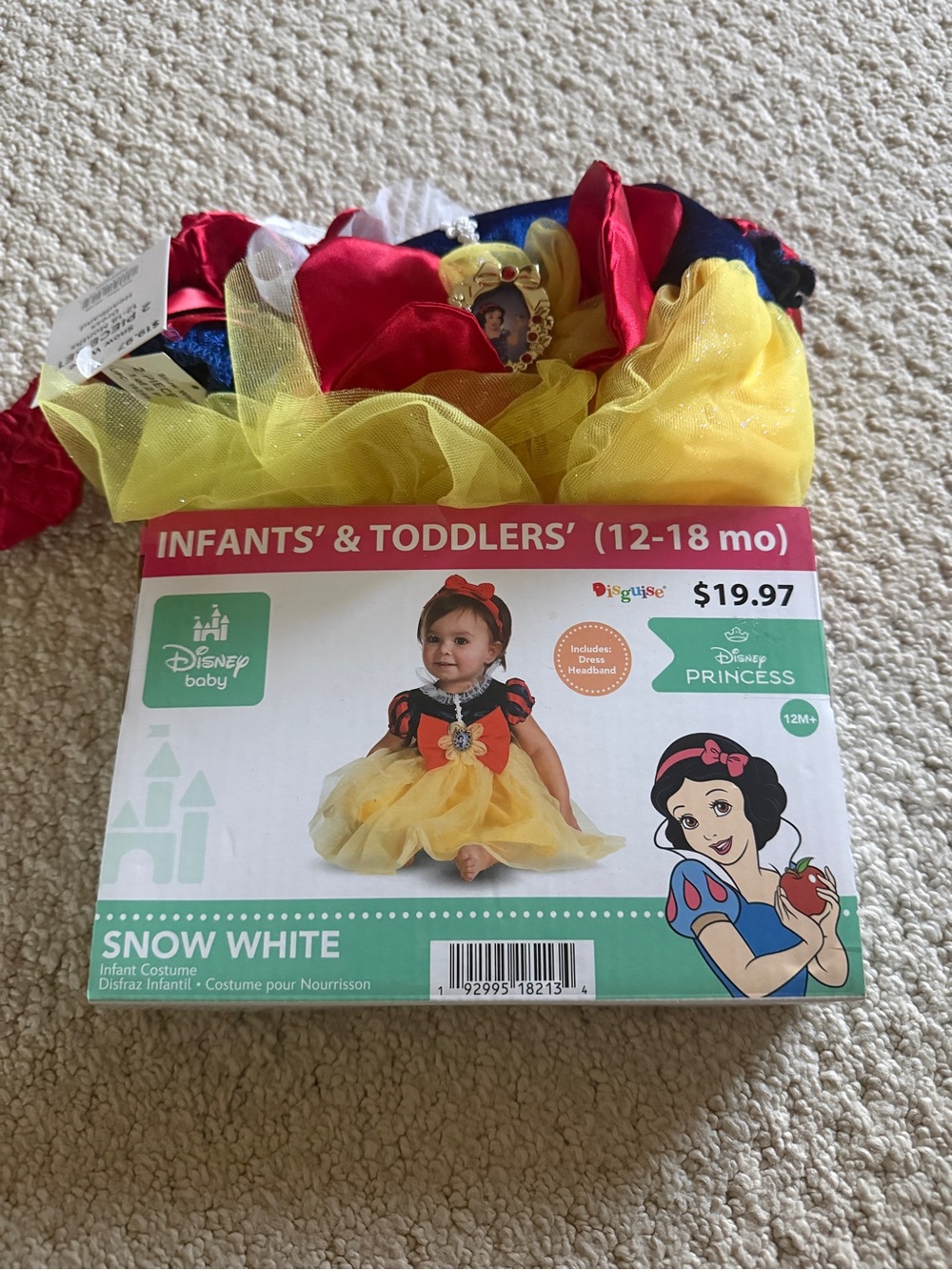 Disney Snow White Toddler Costume in Yellow, Red & Blue